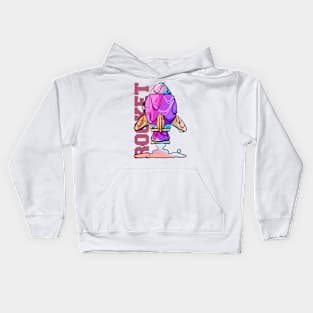 Unique rocket illustration design Kids Hoodie